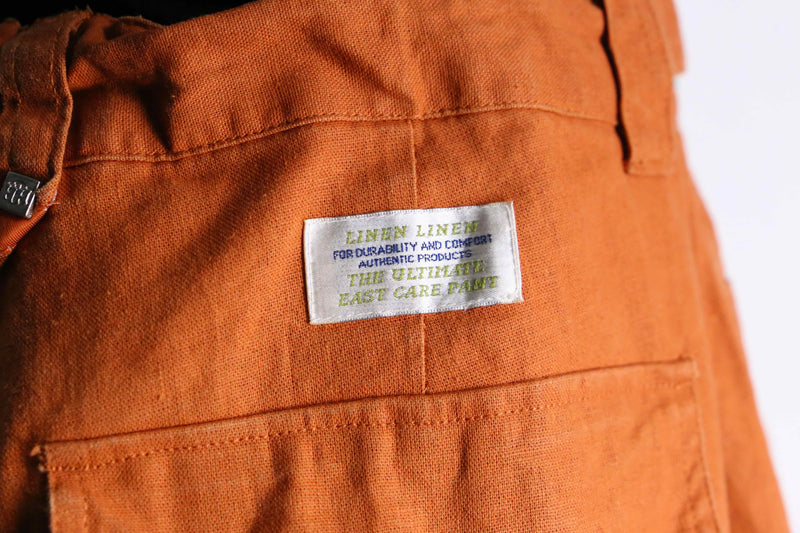 orange linen cargo short pants