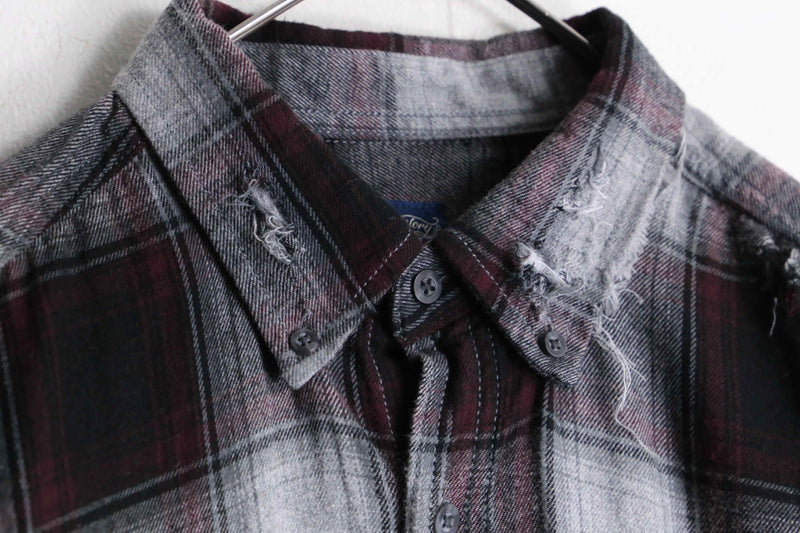 "Re:make" destroy omble check shirt