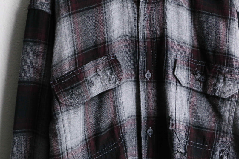 "Re:make" destroy omble check shirt