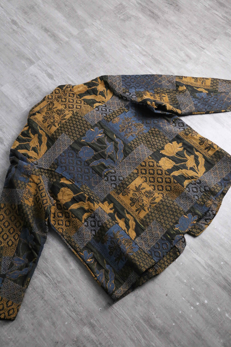 patchwork design gobelin zip jacket