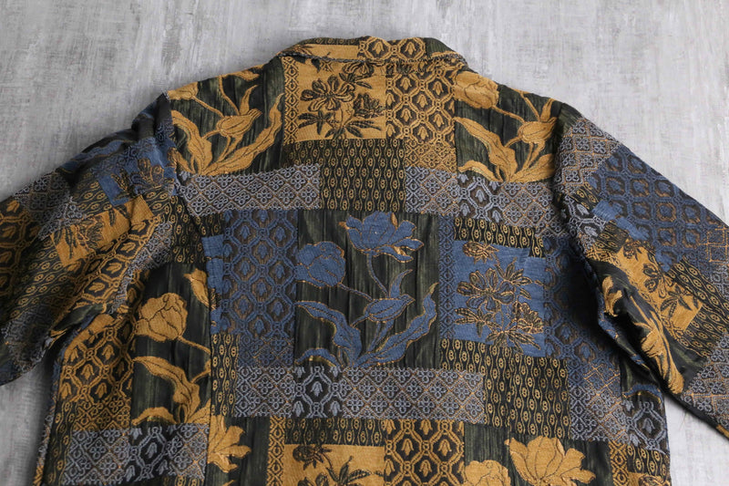 patchwork design gobelin zip jacket