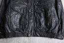 multi pocket black leather jacket