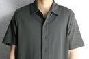 diagonal stripe open collar shirt