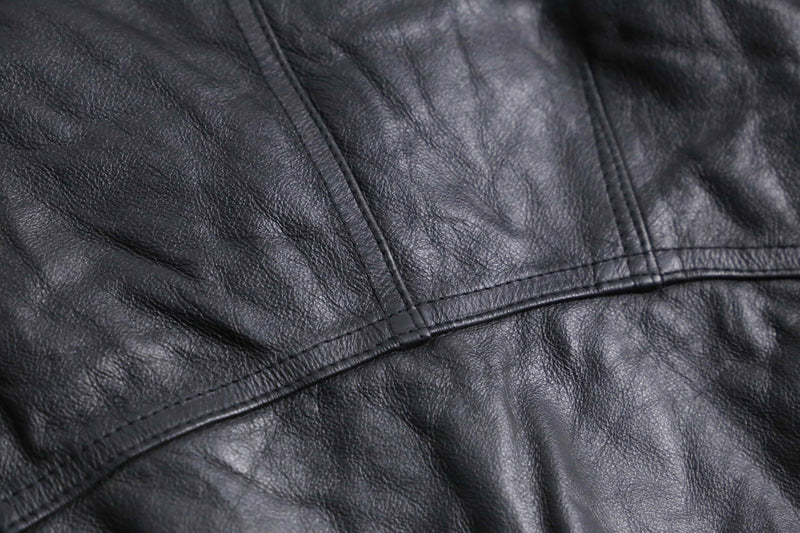 multi pocket black leather jacket
