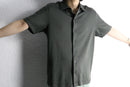 diagonal stripe open collar shirt