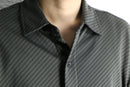 diagonal stripe open collar shirt