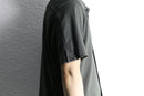 diagonal stripe open collar shirt
