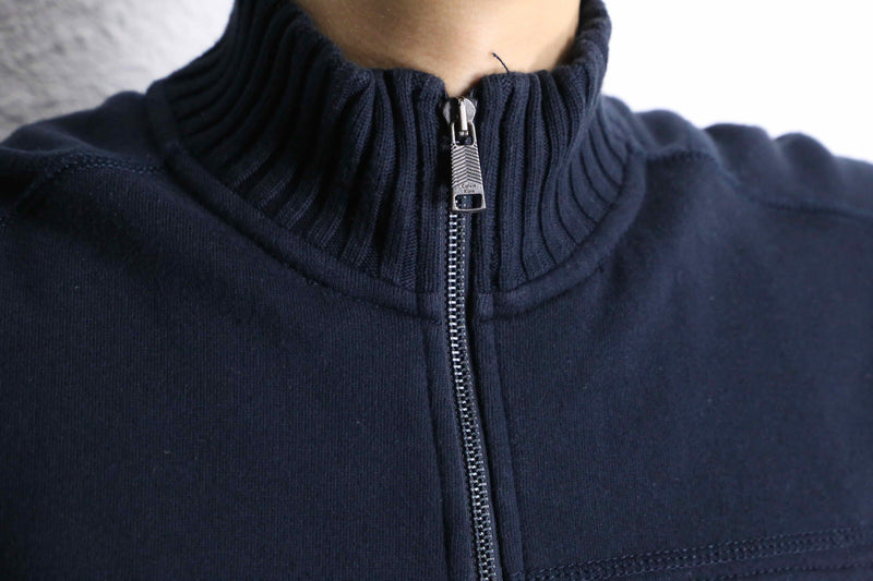 “Calvin Klein” navy knit switch zip-up sweat
