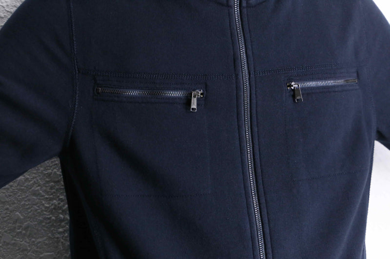 “Calvin Klein” navy knit switch zip-up sweat
