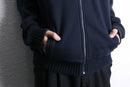 “Calvin Klein” navy knit switch zip-up sweat