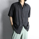 geometric pattern silk shirt