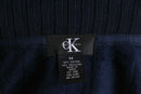 “Calvin Klein” navy knit switch zip-up sweat