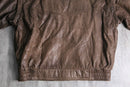 good aging stand collar brown leather jacket