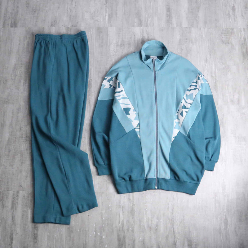 turquoise design track jacket set up