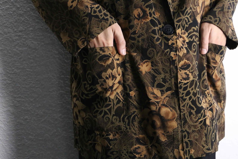 earth tone botanical easy tailored jacket