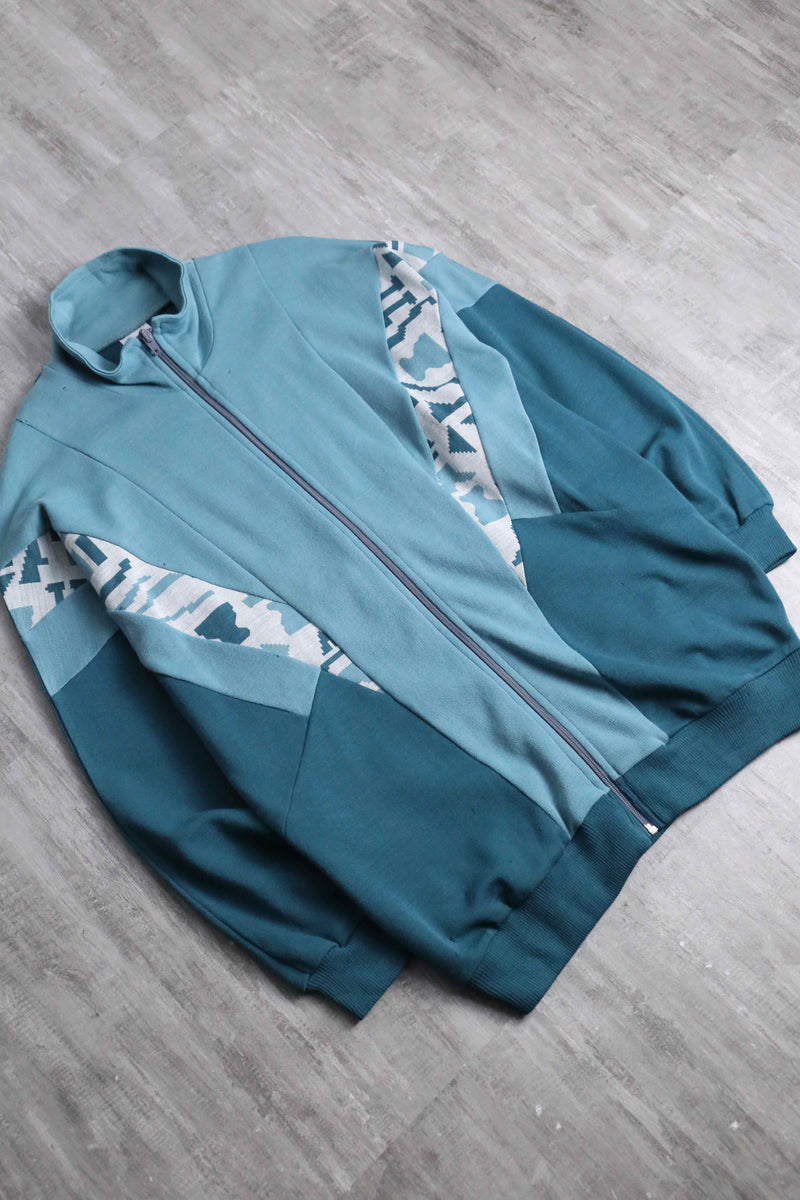 turquoise design track jacket set up