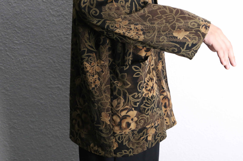 earth tone botanical easy tailored jacket