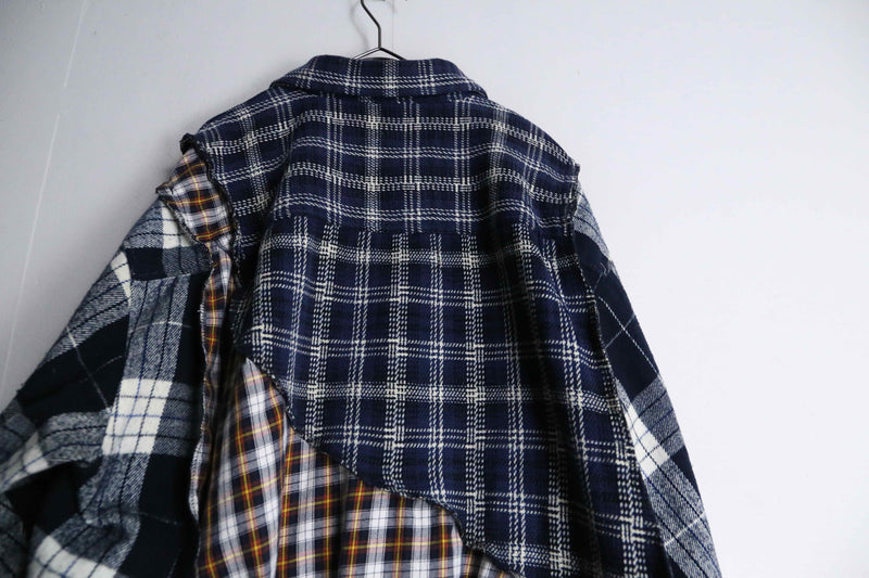 remake "再構築" check docking shirt