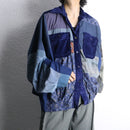 "Re:make" multi fabric patchwork big shirt