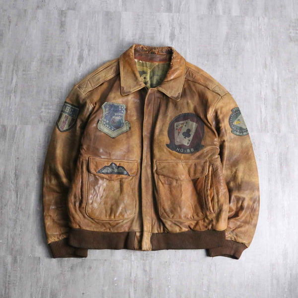 “A-2” type patch pattern leather  jacket