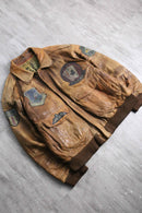 “A-2” type patch pattern leather  jacket