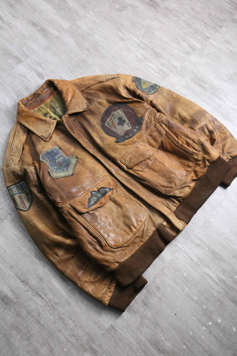 “A-2” type patch pattern leather  jacket