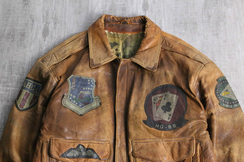 “A-2” type patch pattern leather  jacket