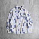 "DENIM&Co." patchwork design cotton shirt