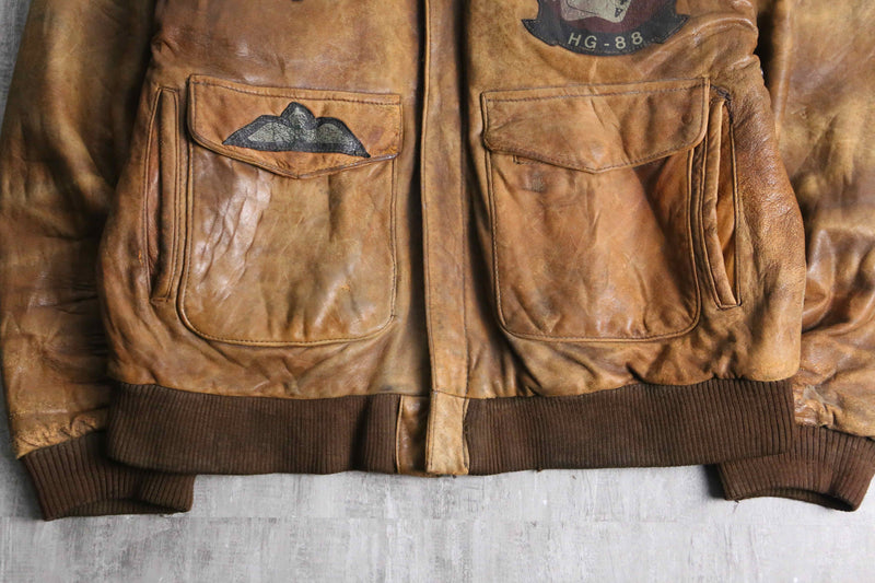 “A-2” type patch pattern leather  jacket