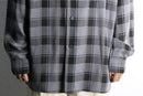 “PRONTI” monotone check loose L/S shirt