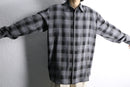 “PRONTI” monotone check loose L/S shirt