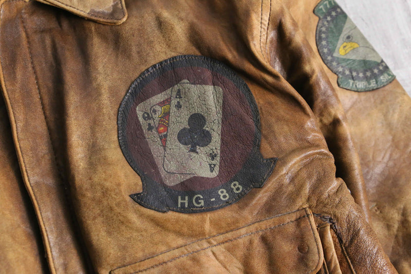 “A-2” type patch pattern leather  jacket