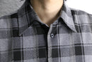 “PRONTI” monotone check loose L/S shirt