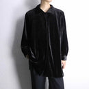 black color poly velour shirt