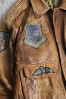 “A-2” type patch pattern leather  jacket