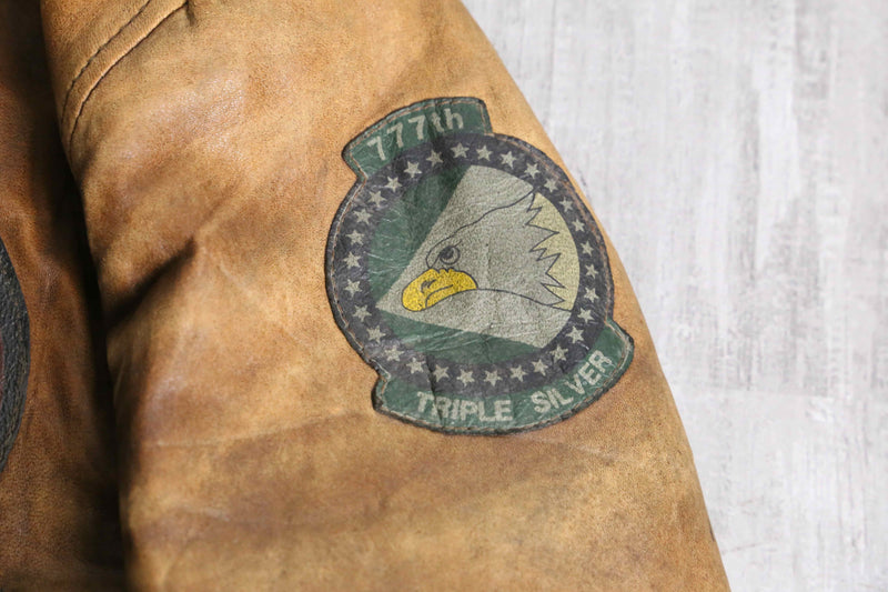 “A-2” type patch pattern leather  jacket