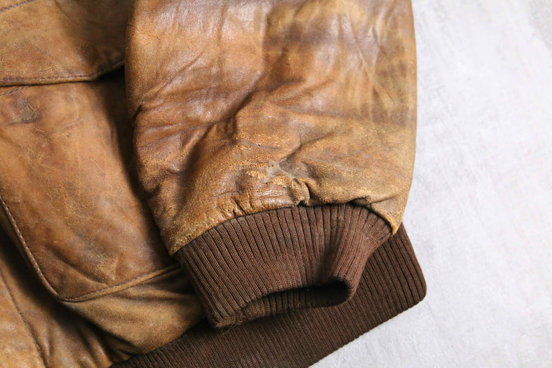 “A-2” type patch pattern leather  jacket