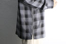 “PRONTI” monotone check loose L/S shirt