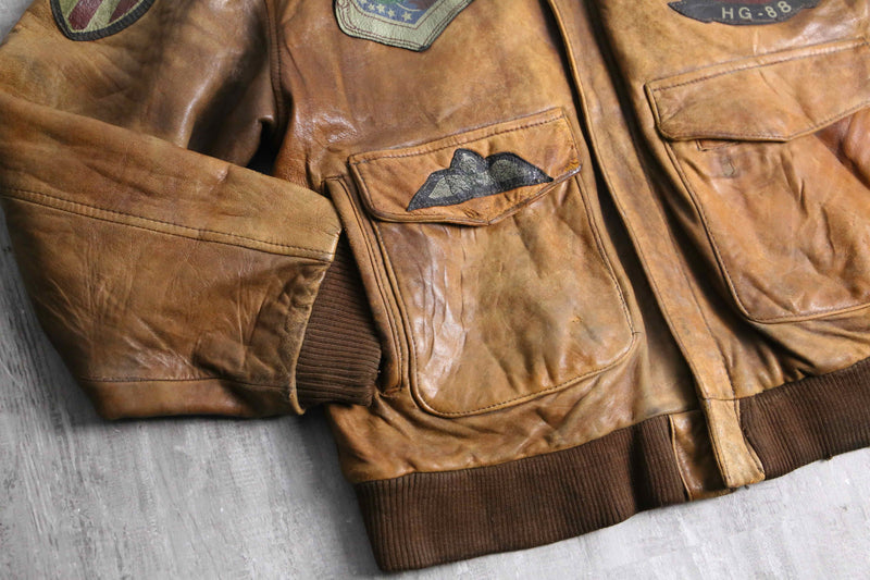 “A-2” type patch pattern leather  jacket