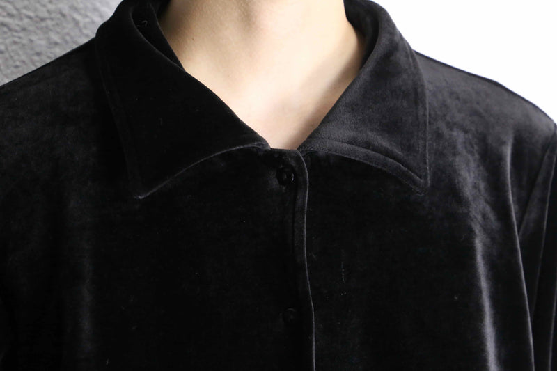 black color poly velour shirt