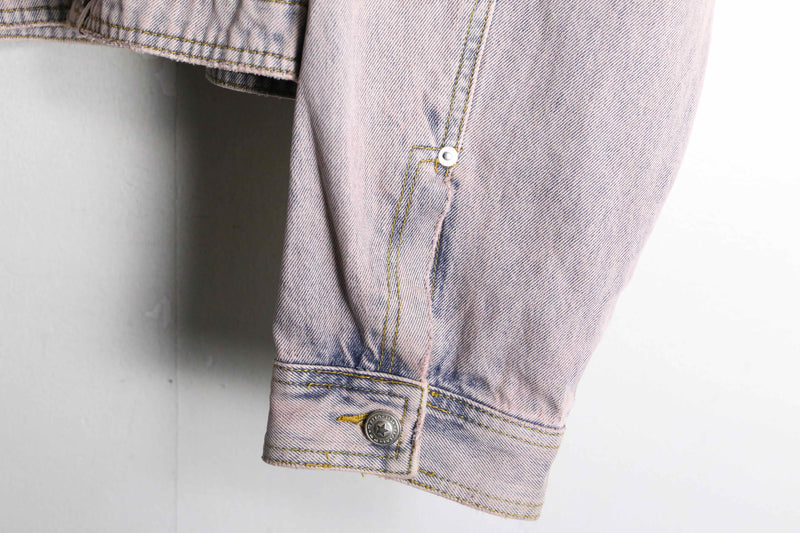 fade indigo×pink big silhouette denim jacket