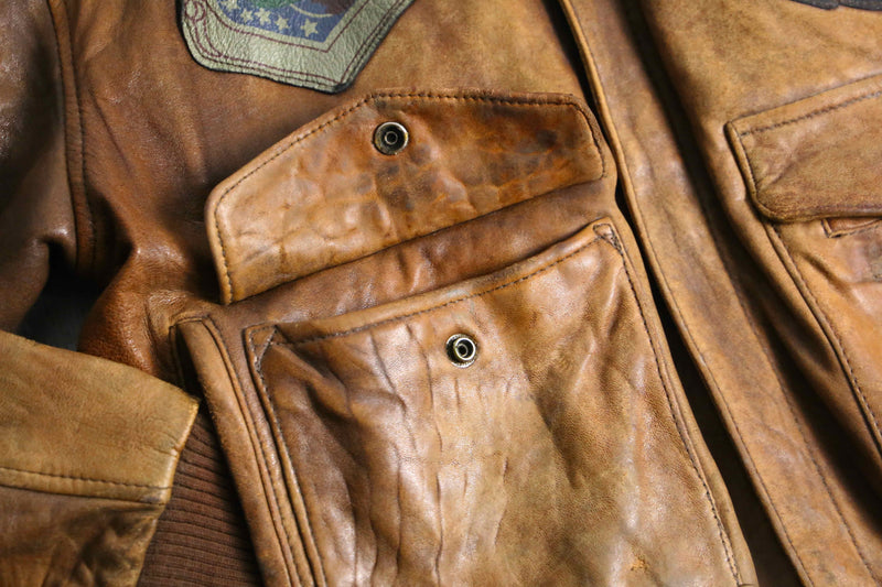 “A-2” type patch pattern leather  jacket