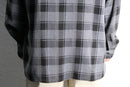 “PRONTI” monotone check loose L/S shirt