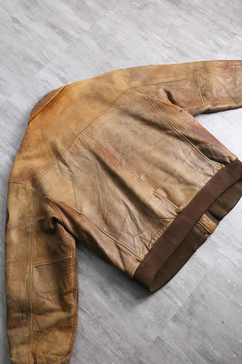 “A-2” type patch pattern leather  jacket