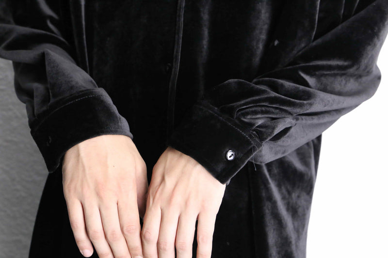 black color poly velour shirt