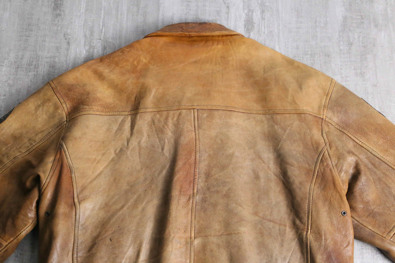 “A-2” type patch pattern leather  jacket