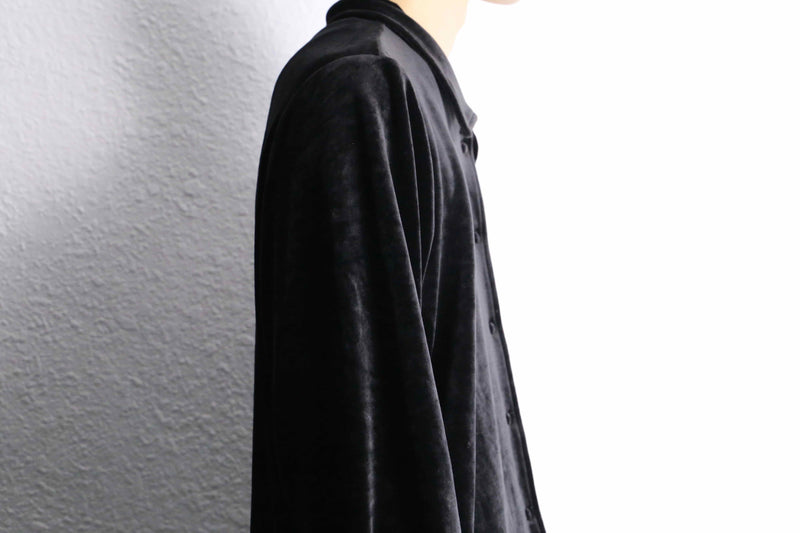 black color poly velour shirt