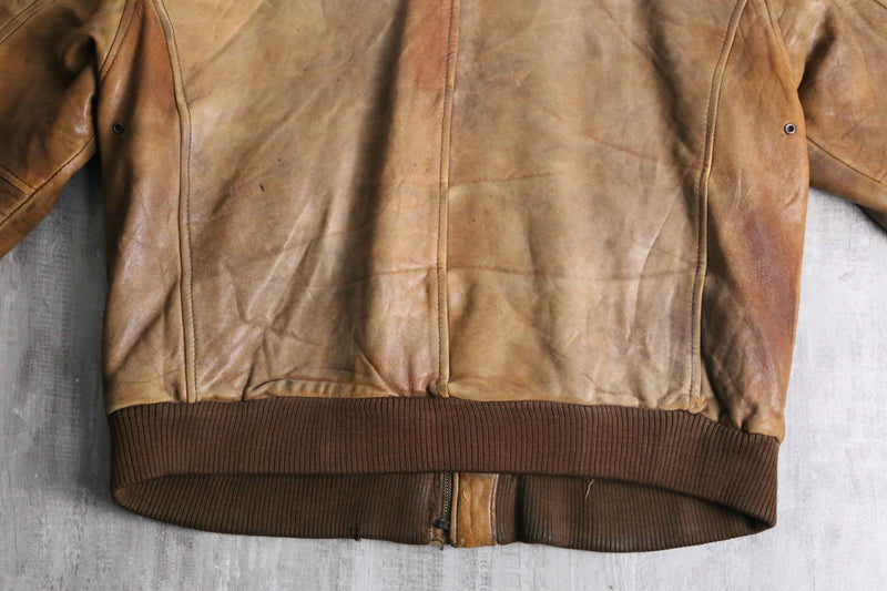 “A-2” type patch pattern leather  jacket