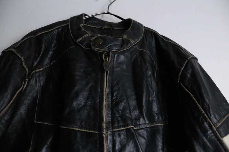 stand collar black riders jacket