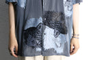 "PRONTI"panther pattern mesh s/s shirt